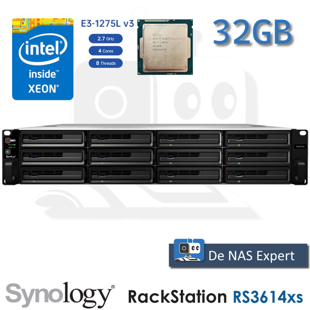 Synology RackStation RS3614xs 32GB uniek met Xeon E3-1275L, Info@synology.com, Synology, Refurbished, Ophalen of Verzenden
