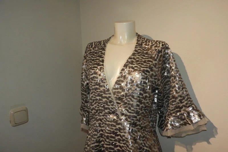 Iro feestelijke top lovertjes motief uitlopend deel mouw S, Overige kleuren, Ophalen of Verzenden, Korte mouw, Maat 36 (S)