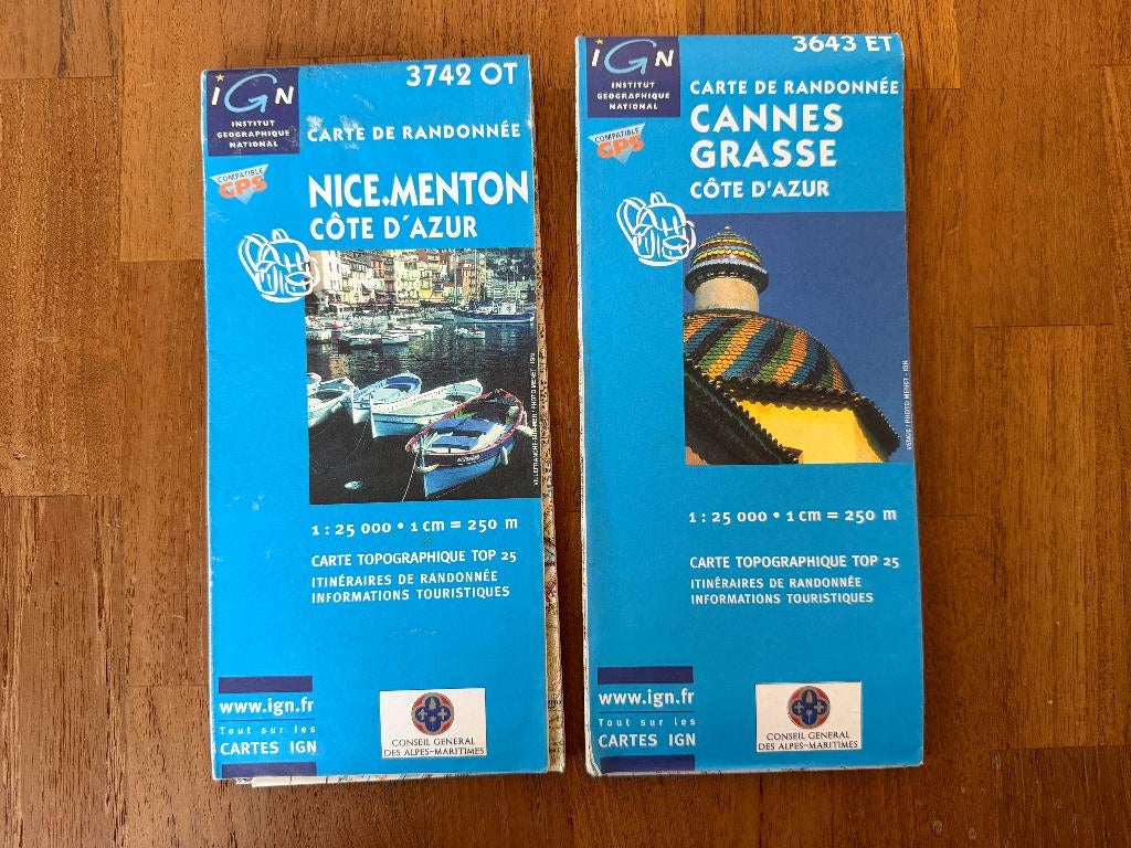 Topografische kaarten Cote d'Azur - schaal 1:25.000, Gelezen, Frankrijk, Ophalen of Verzenden, Landkaart