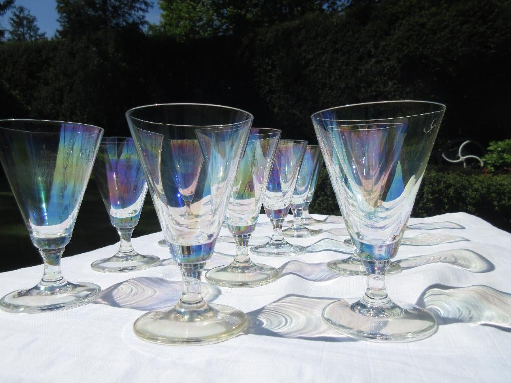 6 WIJNGLAZEN MET REGENBOOG-EFFEKT, Verzamelen, Ophalen of Verzenden, Nieuw, Overige typen