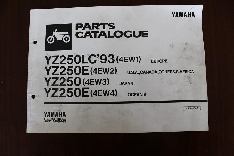 Yamaha YZ250 LC E 1993 motorcycle parts catalogue YZ 250, Motoren, Ophalen of Verzenden, Yamaha