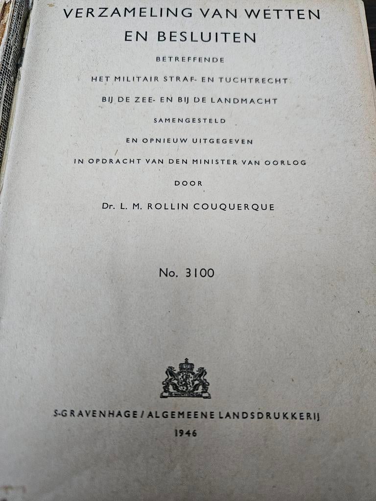 Wetboek militaire, Ophalen of Verzenden, Nederland, Boek of Tijdschrift