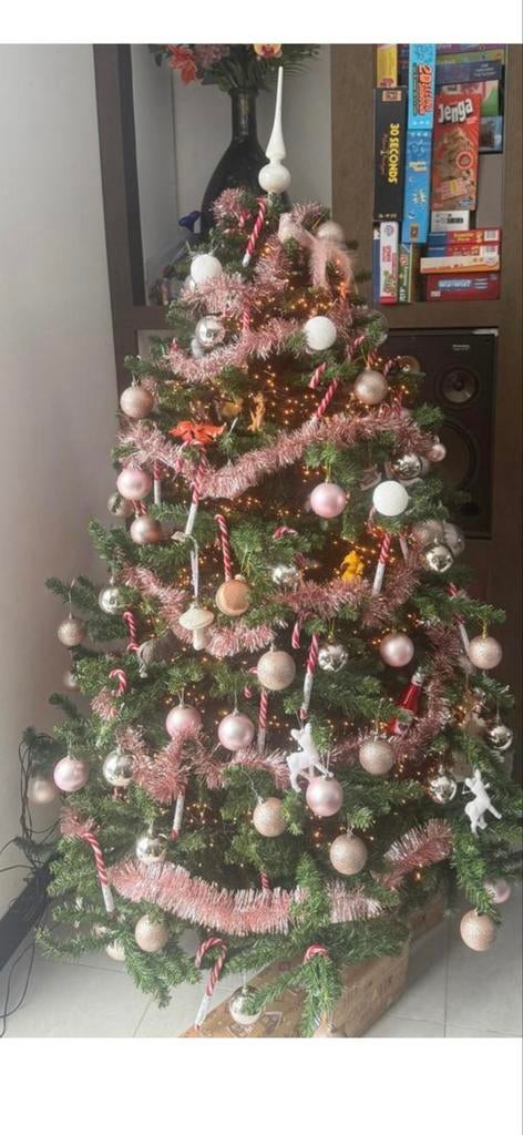 Kunstkerstboom 185cm hoog, Diversen, Kerst, Ophalen, Zo goed als nieuw