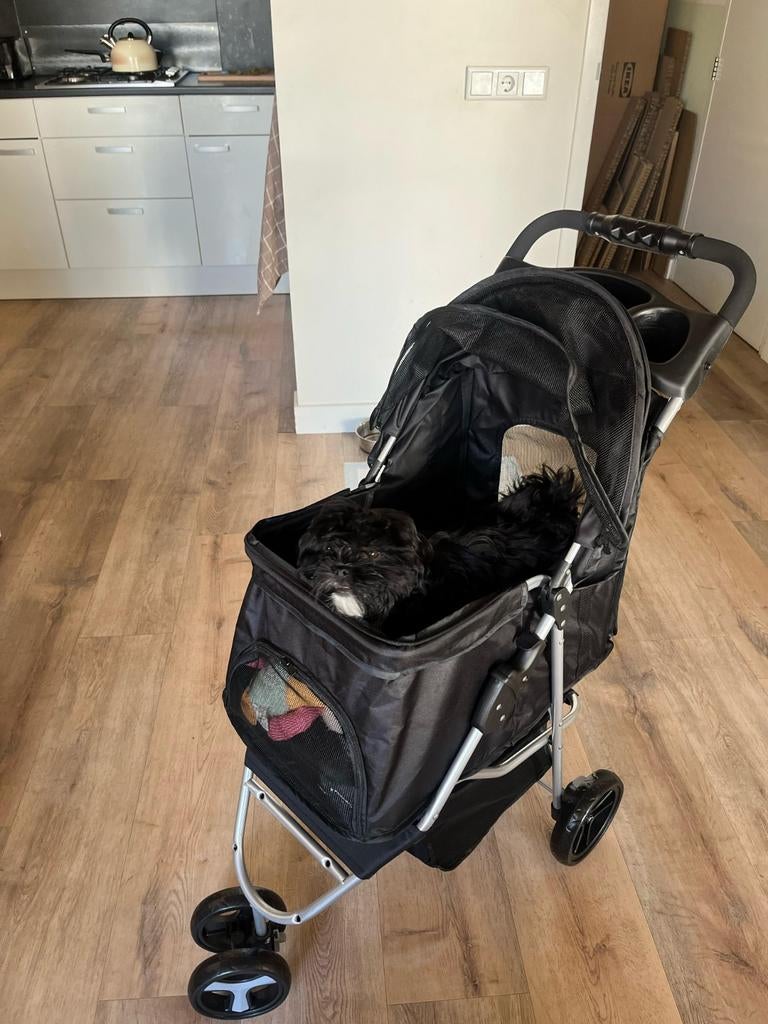 Handige honden buggy zwart, Dieren en Toebehoren, Ophalen, Zo goed als nieuw