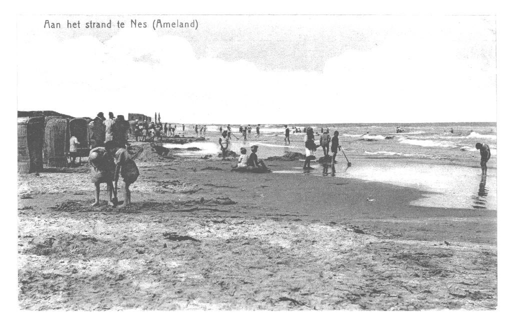 986573 Nes op Ameland Wad 1927 Strand Gelopen met postzegel, Verzamelen, Ansichtkaarten | Nederland, Gelopen, Waddeneilanden, 1920 tot 1940
