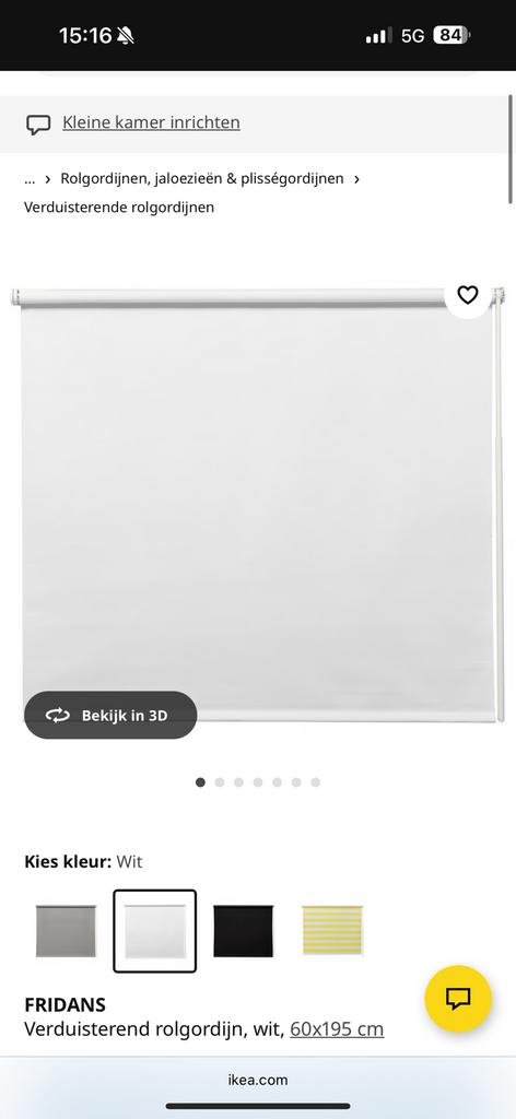 Verduisterend rolgordijn, Ophalen, Nieuw