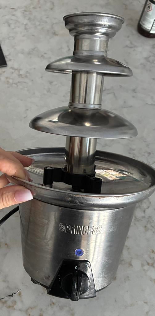 Princess Chocoladefontein XL – 3 Lagen  – met defect, Witgoed en Apparatuur, Fonduesets, Gebruikt, Fondueset, Gas, Ophalen of Verzenden