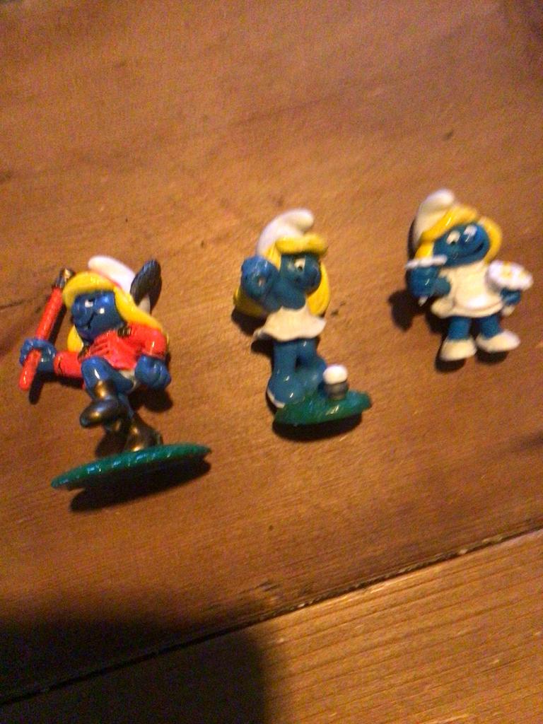 3 X Smurfin, Ophalen of Verzenden, Gebruikt, Smurfin, Poppetje, Figuurtje of Knuffel