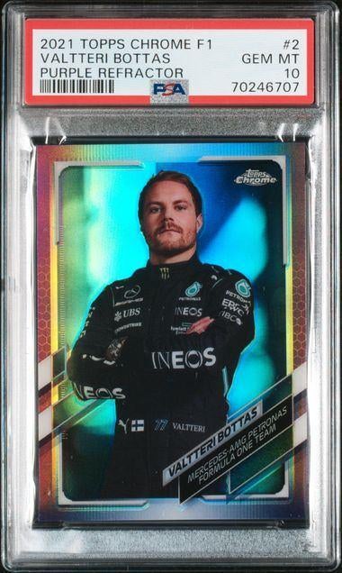 Valtteri Bottas | PSA 10 | Topps Chrome F1 Purple Refractor, Ophalen of Verzenden, Zo goed als nieuw, Plaatje