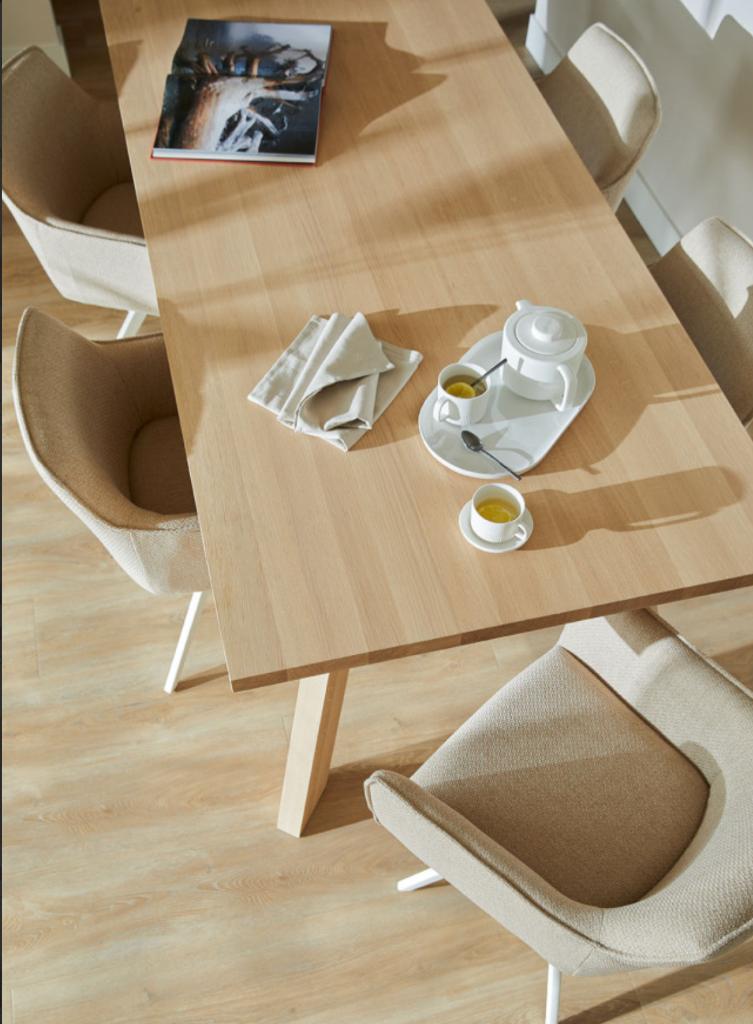 Eettafel Kluskens - Kem 944 Storm Light - 220x100cm, Huis en Inrichting, Tafels | Eettafels, Ophalen, Eikenhout, 50 tot 100 cm