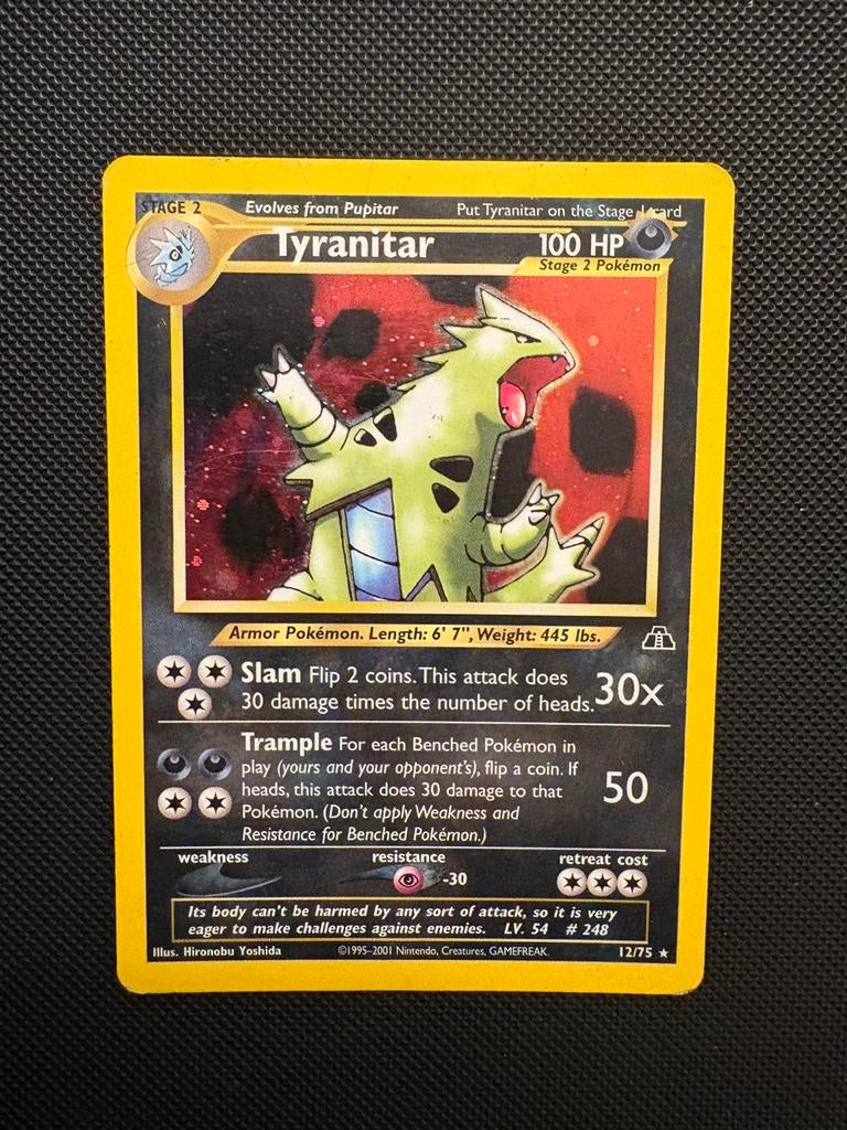 Tyranitar holo 12/75 pokemon neo discovery set, Ophalen of Verzenden, Zo goed als nieuw