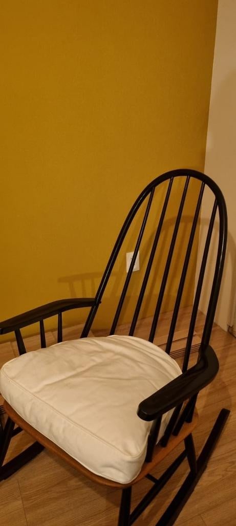 Vintage Ilmari Tapiovaara Schommelstoel, Huis en Inrichting, Stoelen, Ophalen, Gebruikt, Zwart, Vintage