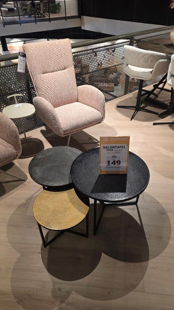 Salontafel Thor - Zwart/tin/goud, Ophalen, Overige materialen, 50 tot 100 cm, 50 tot 75 cm