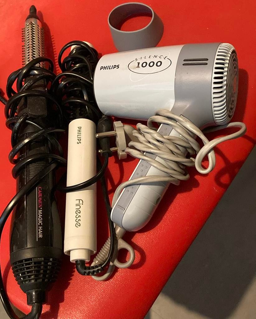 Krultang met Borstel, fohnborstel, föhn, krul tang, Ophalen of Verzenden, Gebruikt, Krultang of Stijltang