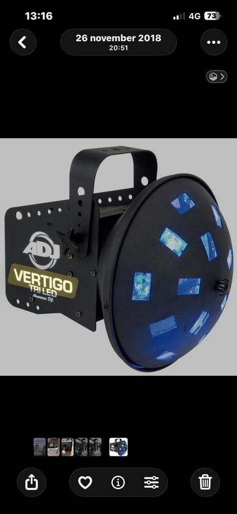 2x ADJ American DJ Vertigo Tri Led mushroom effect, Muziek en Instrumenten, Licht en Laser, Ophalen, Zo goed als nieuw, Licht