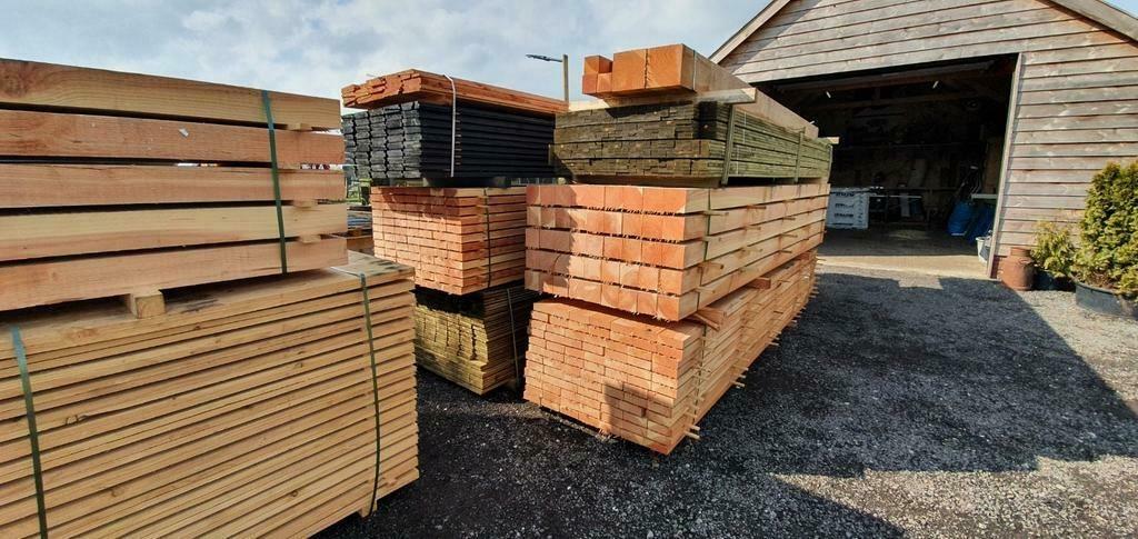 Div soorten DOUGLAS hout en klein materiaal, Ophalen, Nieuw, 50 mm of meer, Balk