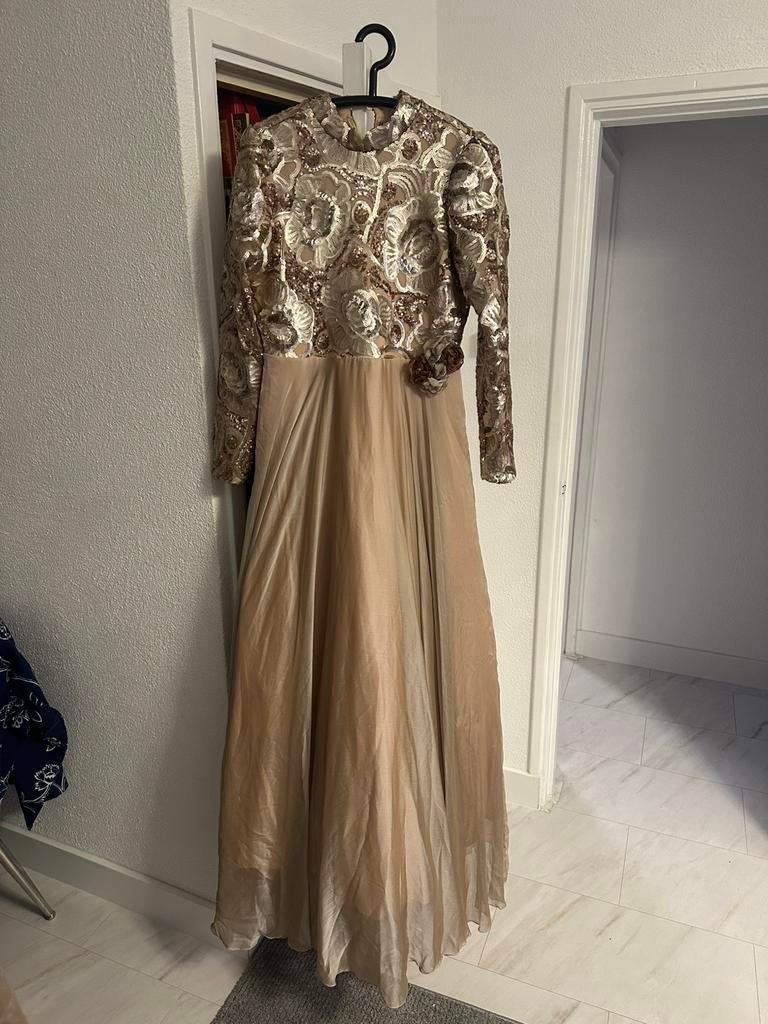 Turkse jurken, Maat 38/40 (M), Beige, Ophalen of Verzenden, Zo goed als nieuw