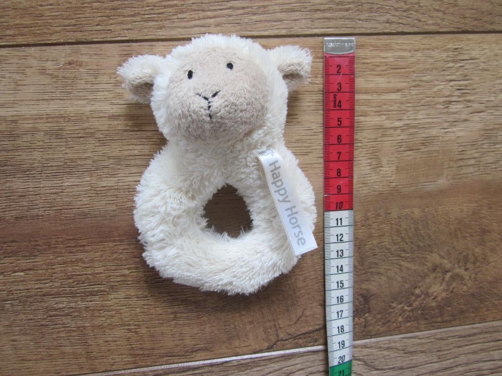 Happy Horse 2x roomwit-bruin pluche rammelaars schaap, Kinderen en Baby's, Speelgoed | Knuffels en Pluche, Ophalen of Verzenden