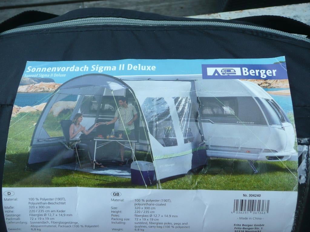 Berger Sunroof Sigma II de Luxe voortent, Ophalen of Verzenden, Gebruikt