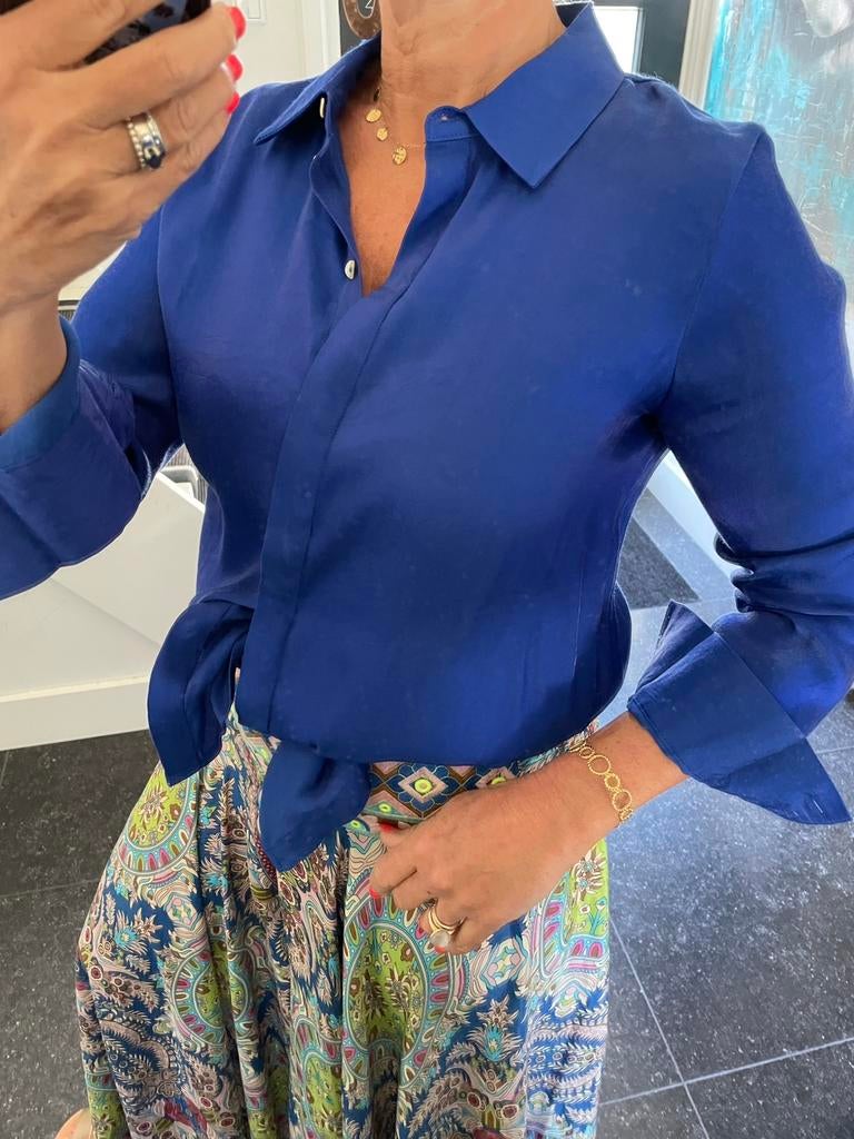JDY, NIEUW, Maxima blauwe blouse, met prachtige glans, SM, Ophalen of Verzenden, Nieuw, Maat 36 (S), Blauw