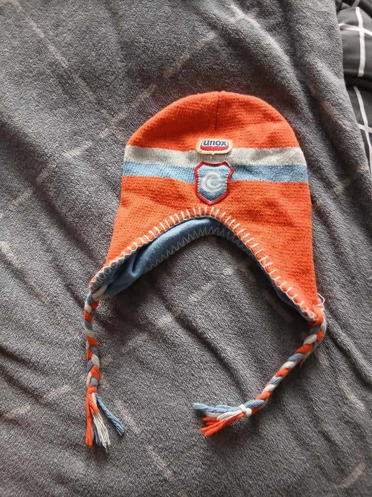 Unox muts voor kinderen - Oranje met strepen, Ophalen of Verzenden, Zo goed als nieuw, Gebruiksvoorwerp