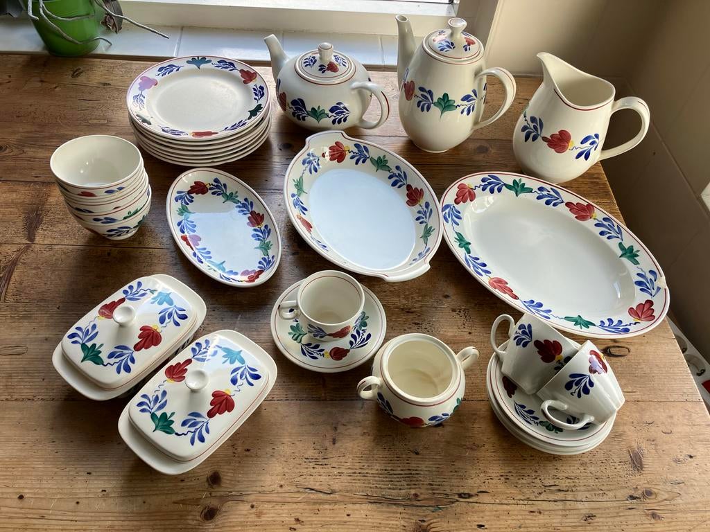 Boerenbont servies set, Ophalen, Gebruikt, Aardewerk, Boerenbont