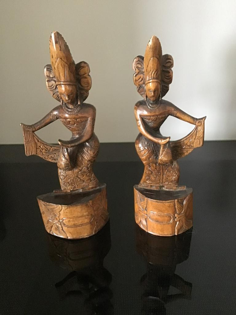 Balinees houtsnijwerk paar Loro Blonyo, Ophalen of Verzenden