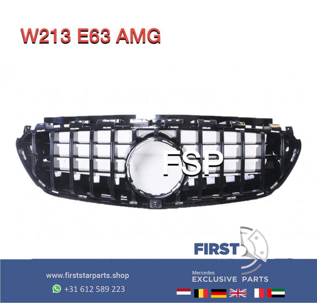 W213 E63 E KLASSE PANAMERICANA GRIL CHROOM/ZWART 2016-2019 E, Gebruikt, -, Ophalen of Verzenden, -