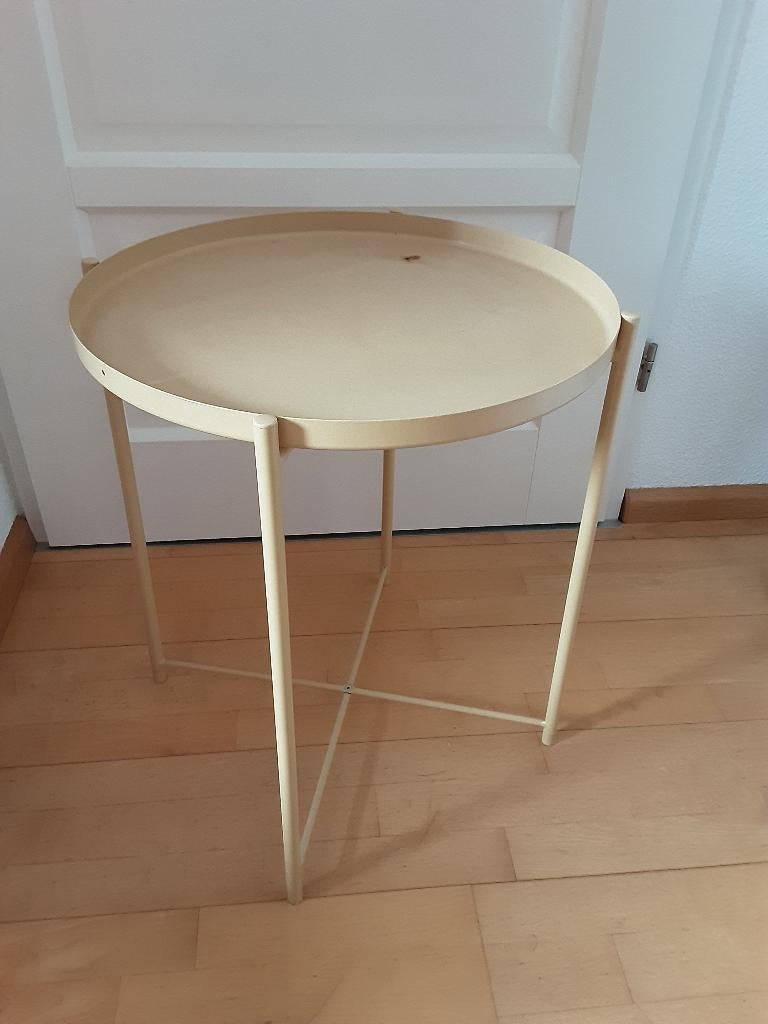 sidetable ikea zacht geel, Ophalen, Gebruikt, 50 tot 100 cm, Rond