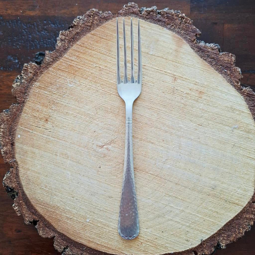 Gero Zilmeta, verzilverde vork met hamerslag, Antiek en Kunst, Antiek | Bestek, Ophalen of Verzenden