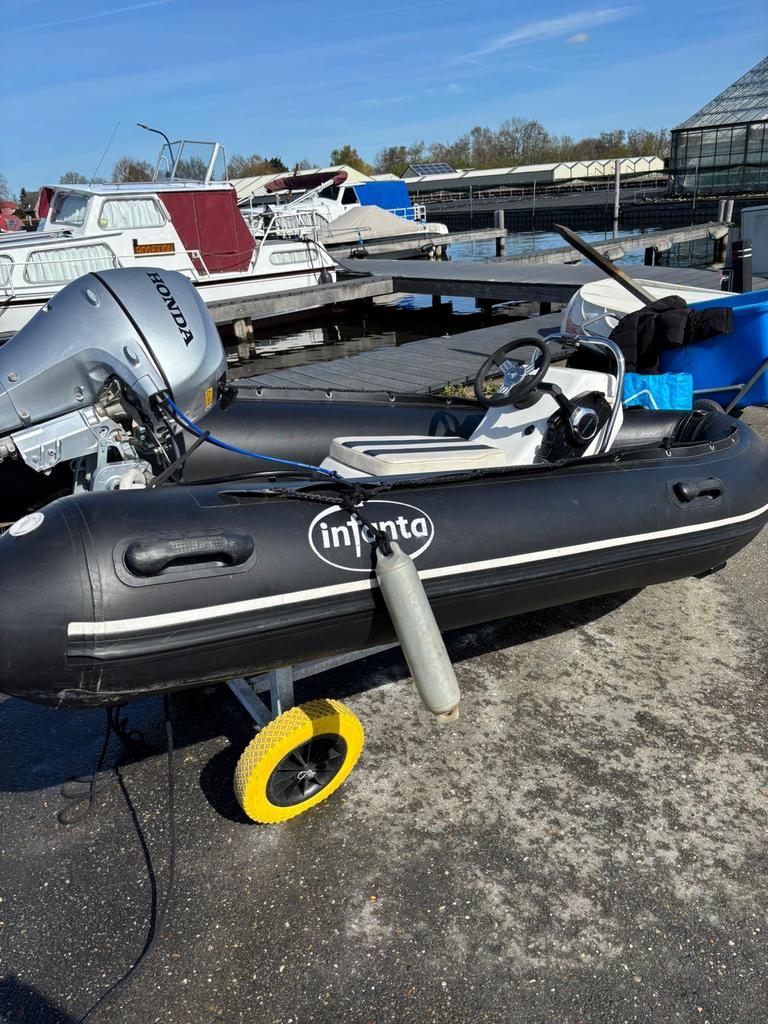 Infanta rubberboot met Honda 10 pk buitenboordmotor, Watersport en Boten, Rubberboten, Gebruikt, Benzine, Minder dan 70 pk, Overige materialen