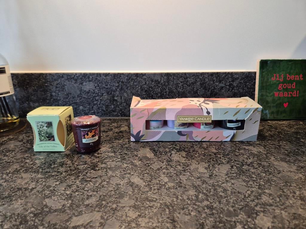 Yankee Candle votives/ kaarsjes 5 stuks +Bridgewater votive, Ophalen of Verzenden, Nieuw, Overige materialen, Minder dan 25 cm