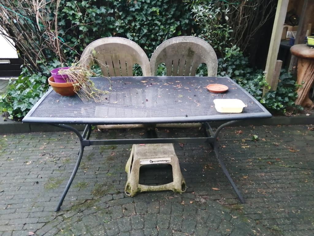 Tuintafel, Ophalen, Gebruikt, Rechthoekig, Aluminium
