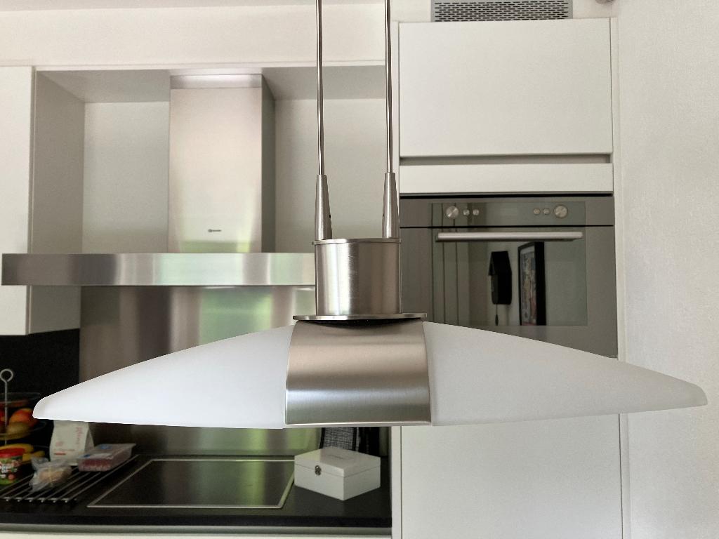 Holtkotter hanglamp rvs, Ophalen, Gebruikt, Glas, Modern