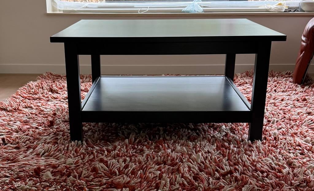 Ikea Hemnes salontafel 90x90 zwart-bruin gebeitst, Huis en Inrichting, Tafels | Salontafels, Ophalen, Gebruikt, 50 tot 100 cm