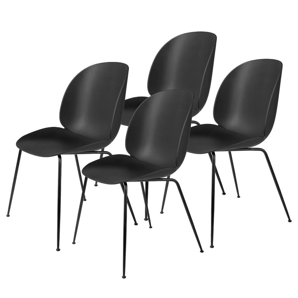 6 Gubi Beetle Stoelen - Zwart - Italiaans Design, Ophalen, Kunststof, Gebruikt, Zwart