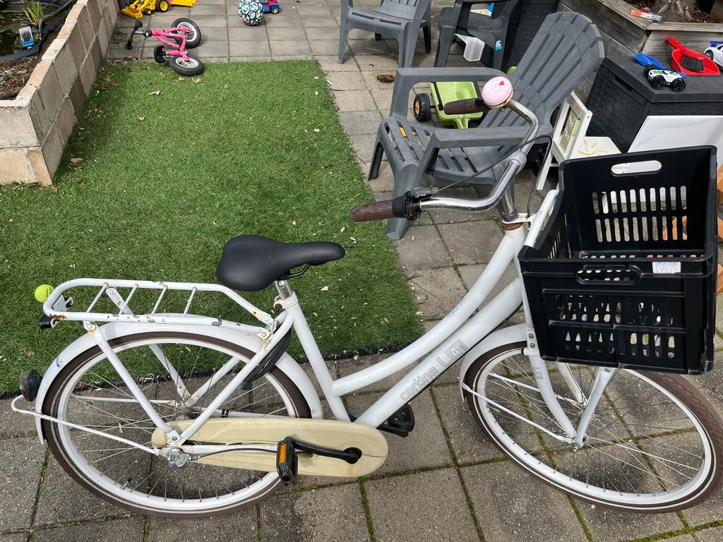Cortina U4 Transportfiets - Wit met krat, Ophalen, Gebruikt, 24 inch, Versnellingen
