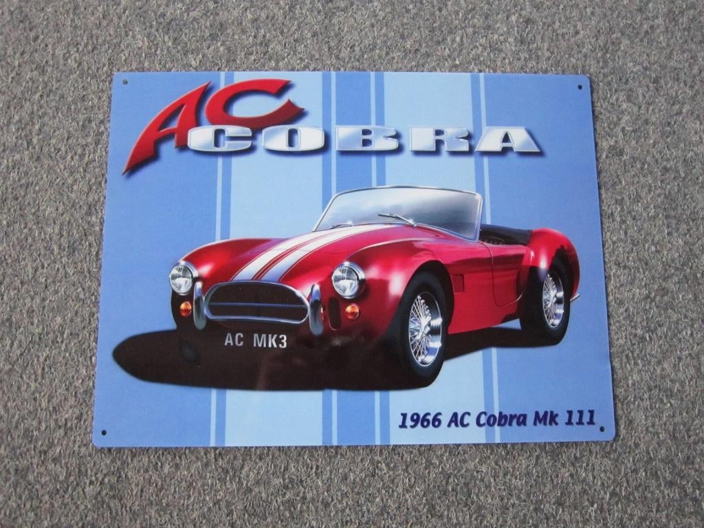 AC COBRA BLIKKEN RECLAMEBORD, Ophalen, Zo goed als nieuw, Reclamebord
