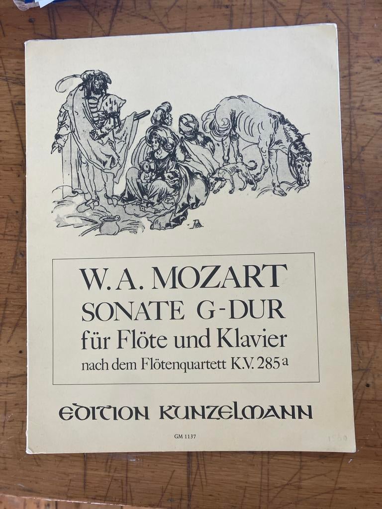 Mozart Sonate G-Dur voor fluit en piano, Muziek en Instrumenten, Gebruikt, Klassiek, Dwarsfluit of Piccolo, Ophalen of Verzenden
