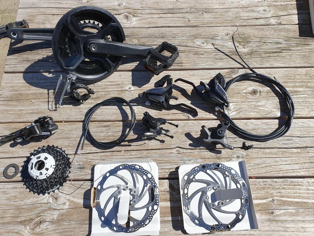 Complete groepset Trek FX1 Tourney/Acera/Tektro, Gebruikt, Overige materialen, Overige typen, Ophalen of Verzenden