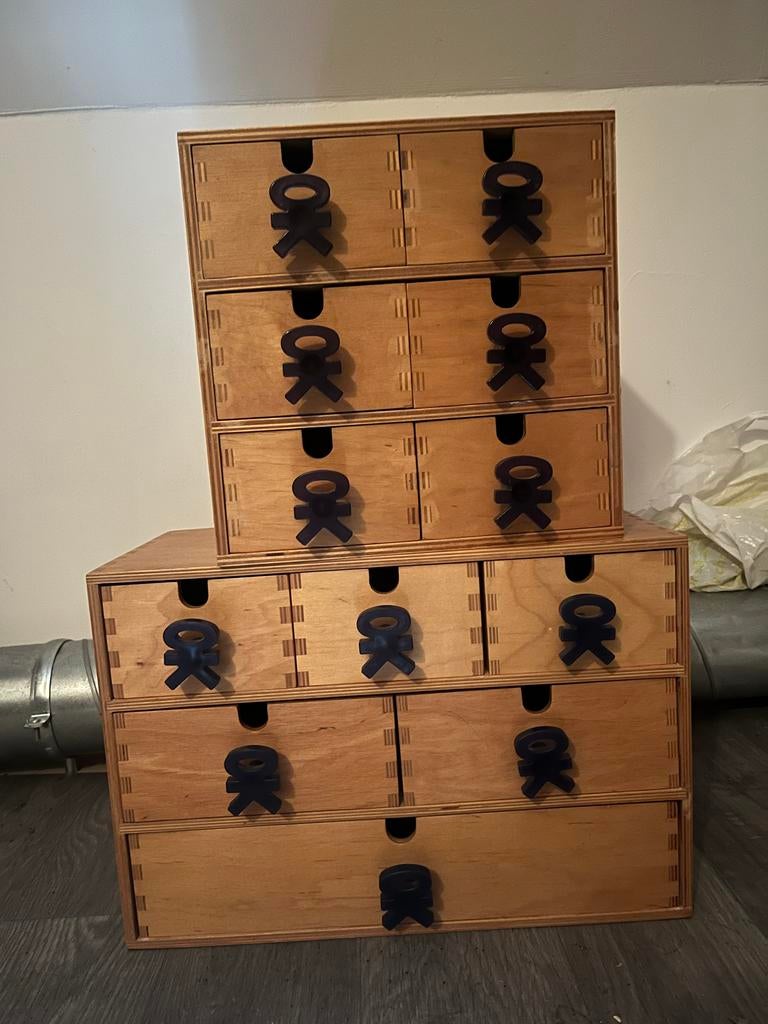 2 IKEA Moppe ladekastjes, Ophalen, Minder dan 50 cm, Gebruikt, 5 laden of meer