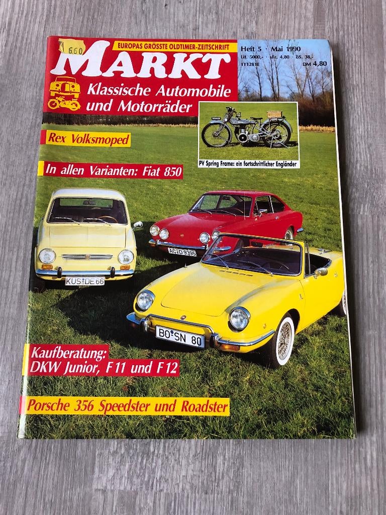 Oldtimer Markt: Fiat 850, Porsche 356, DKW F11, F12 en /30, Ophalen of Verzenden, Gelezen, Algemeen