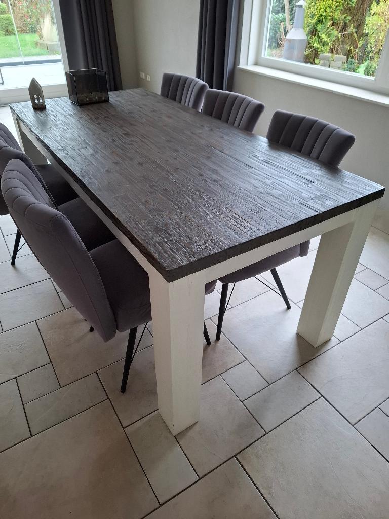 woonkamer meubelset wit/bruin met houtnerf, Huis en Inrichting, Complete inboedels, Ophalen