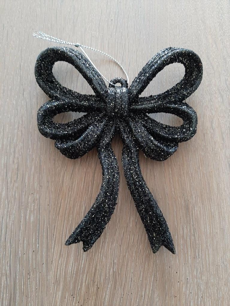 Kersthanger zwarte strik met glitters (nieuw)!, Diversen, Kerst, Ophalen of Verzenden, Nieuw
