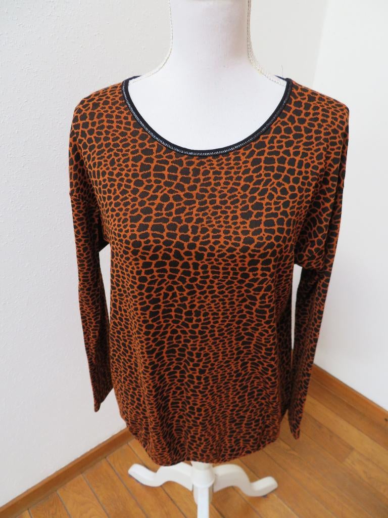 M74 ENJOY shirt bruin zwart maat M 38/40, Maat 38/40 (M), Zwart, Enjoy, Ophalen of Verzenden