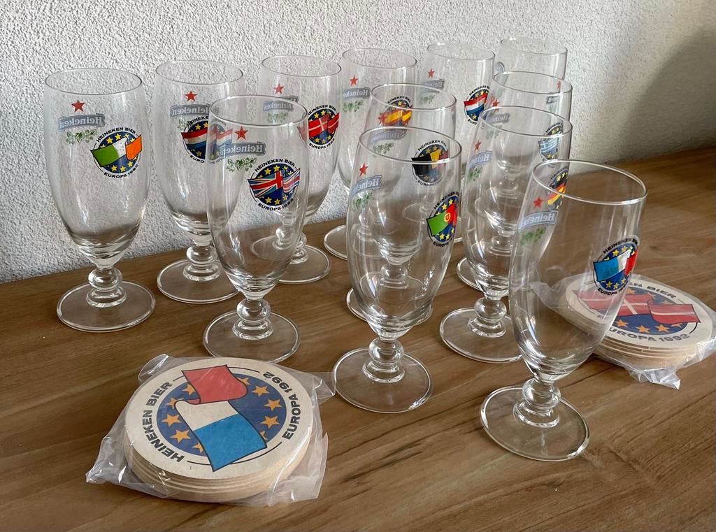 HEINEKEN Unieke set EK glazen, Ophalen of Verzenden, Nieuw, Glas of Glazen, Overige merken