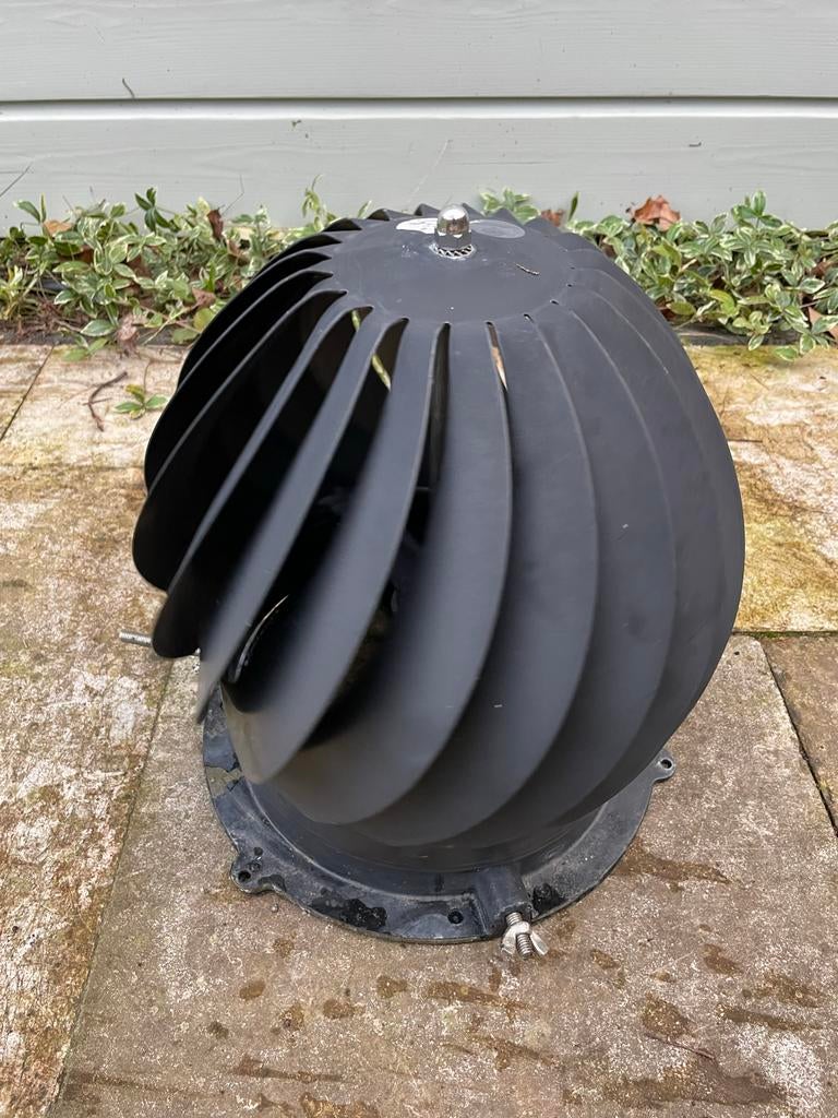 Zwarte schoorsteenkap/spinner, Ophalen of Verzenden, Zo goed als nieuw, Afzuiger