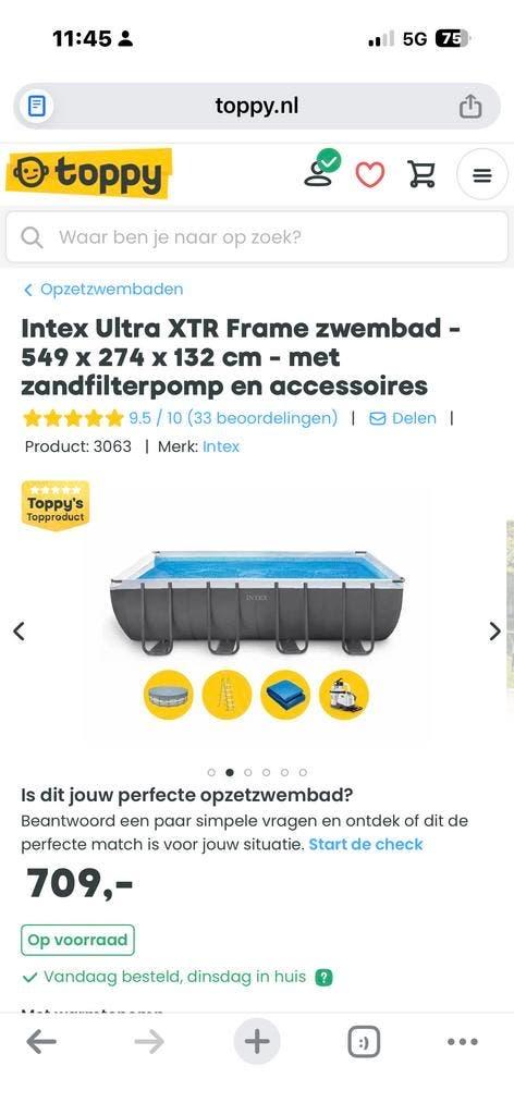 Intex Ultra XTR Frame zwembad, Tuin en Terras, Zwembaden, 120 cm of meer, Gebruikt, 200 tot 300 cm, Ophalen of Verzenden