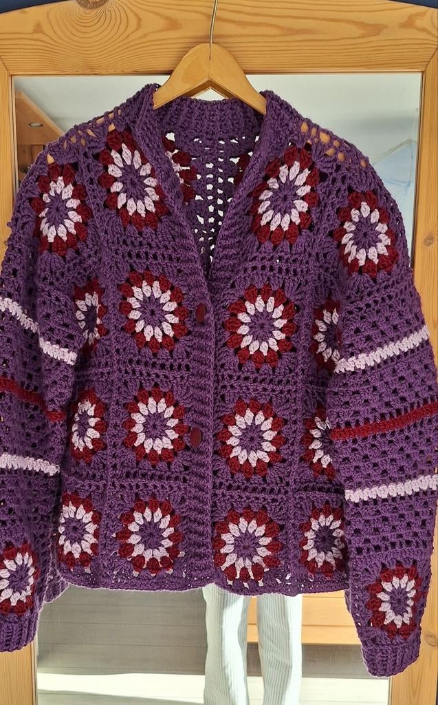 Gehaakt granny vest , paars, Ophalen of Verzenden, Nieuw, Haken