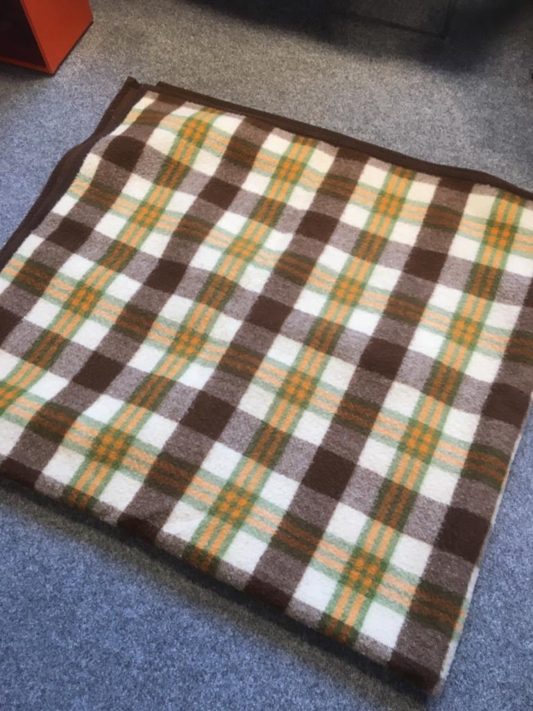 Grote vintage Wollen deken. 220 x 240 cm. Jaren 70, Ophalen of Verzenden, Gebruikt
